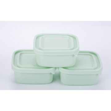 3PK quadrado recipiente de alimentos lancheira de plástico 3 pcs